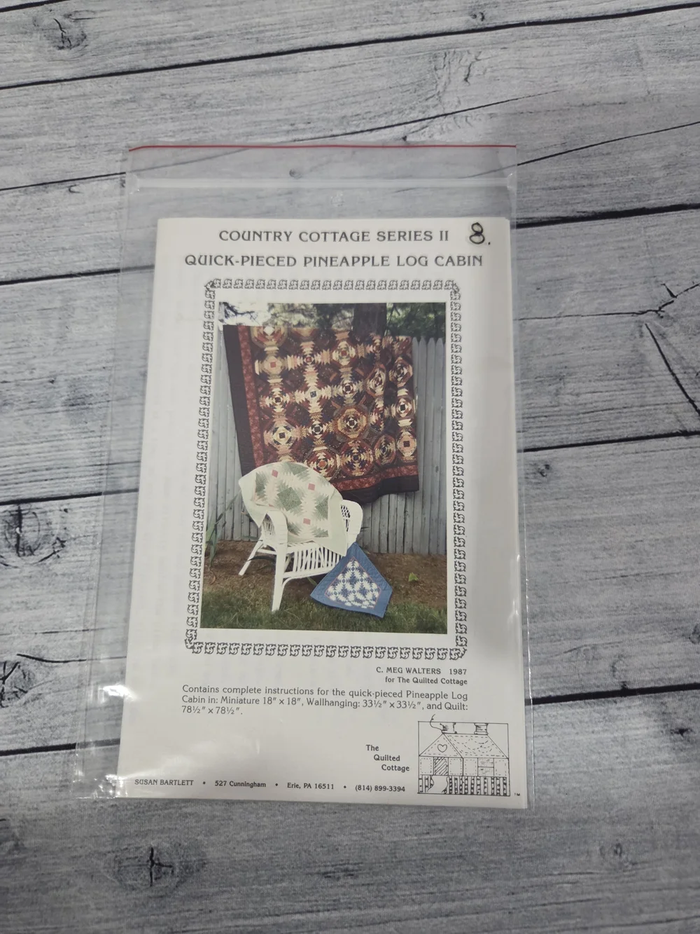 Quilted Cottage Quilting Pattern Country Cottage Series II Pineapple Log Cabin
